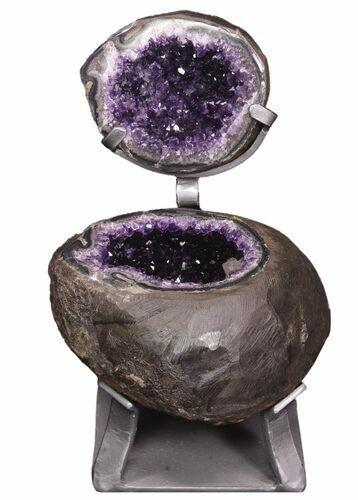 Amethyst Jewelry Box Geode On Stand - Gorgeous #94323